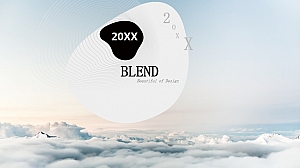 天空蓝简约PPT模板