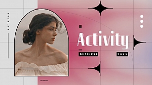 酸性渐变粉蓝色PPT模板