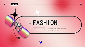 酸性渐变红色渐变PPT模板