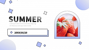 酸性渐变草莓主题PPT模板