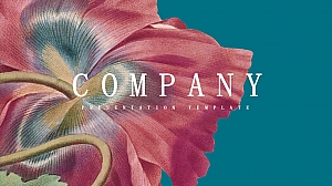 潮流渐变花朵主题PPT模板