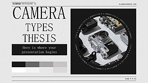 经典黑白灰摄影风格主题PPT模板