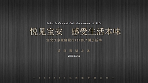 银行VIP客群圈层高端晚宴活动策划案