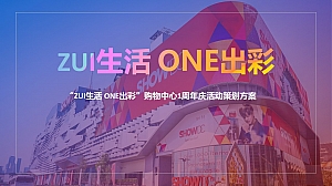 购物中心1周年庆“ZUI生活 ONE出彩”活动策划方案