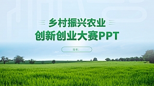 乡村振兴互联网加创新创业大赛PPT模板绿色简介大气农业风格