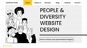 黑白简约手绘企业介绍团队介绍PPT模板