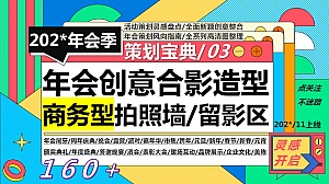 160+年会创意合影造型商务型拍照墙留影区合集