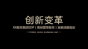 某教育集团EDP(高层管理教育)战略发展规划方案