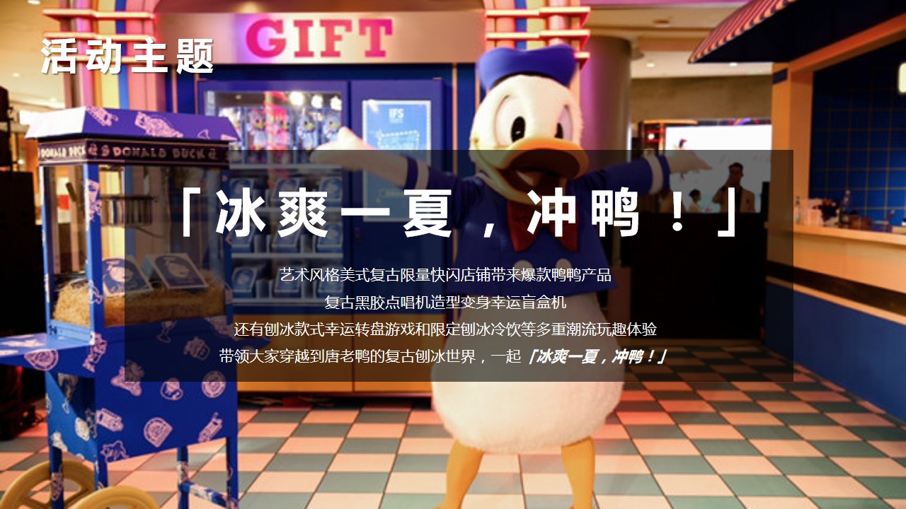 1687329497 42598eae9c79557 - 某商场「人气唐老鸭夏日刨冰主题展」快闪活动策划案