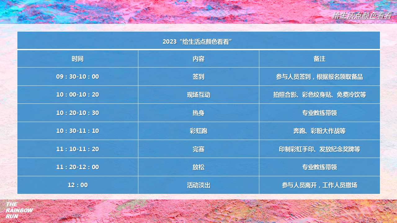 1710295537 0f927bc20e699d3 - 【给生活点颜色首看】彩虹跑活动策划方案